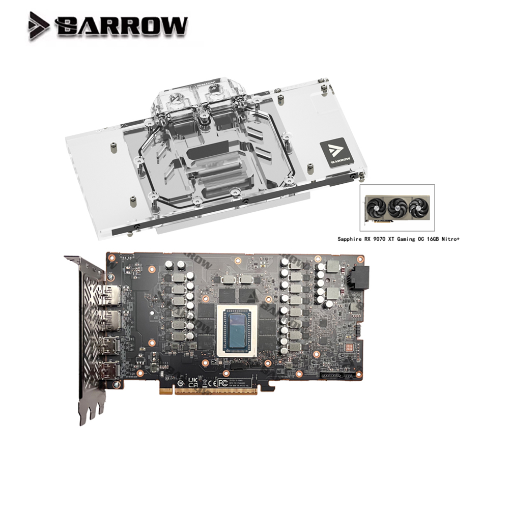 Blok Air GPU Barrow Untuk Kart - Rx 9070 16Gb ulasan dan harga
