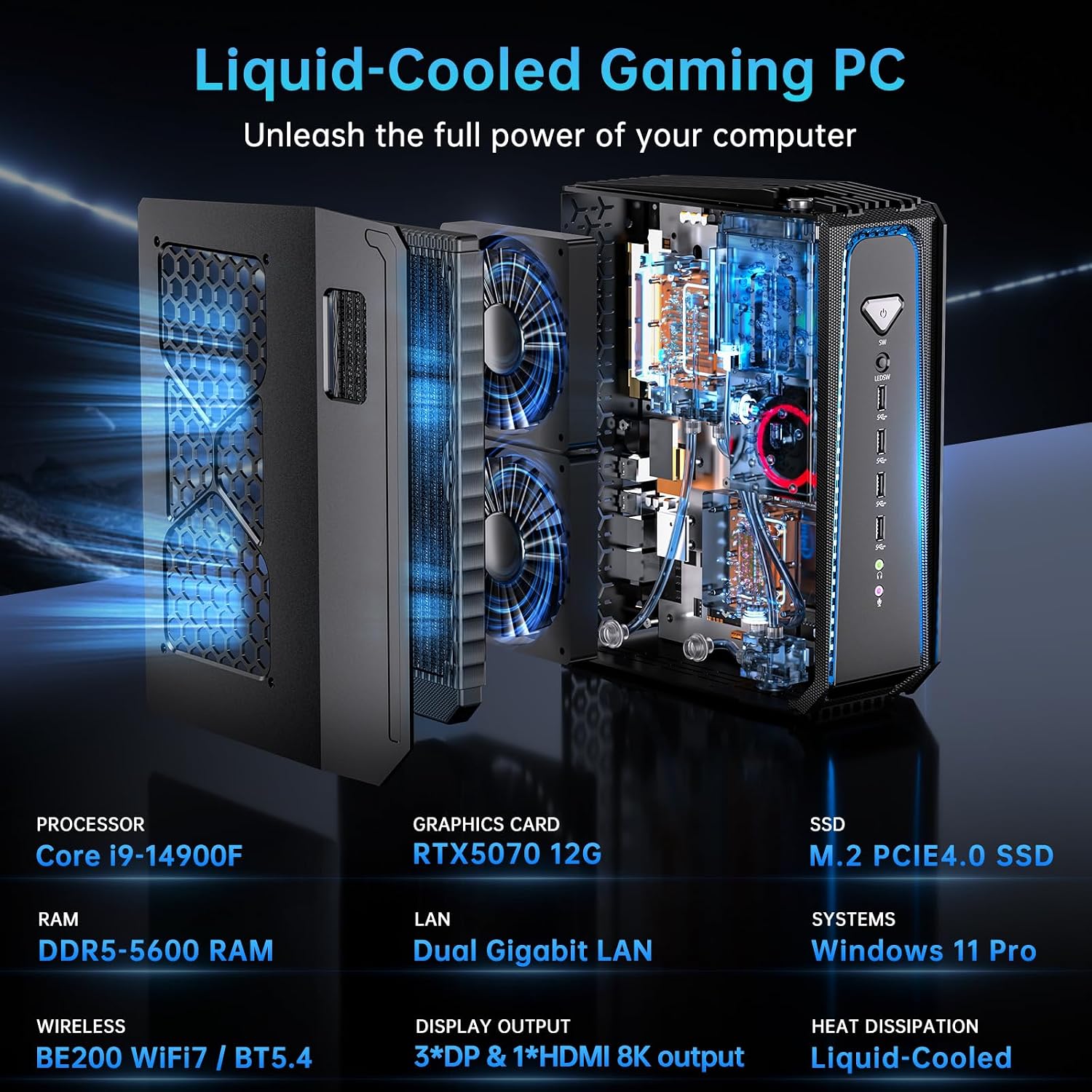 Msecore Liquid Cooling Mini PC - Desktop Gaming Gpu 32Gb ulasan dan harga